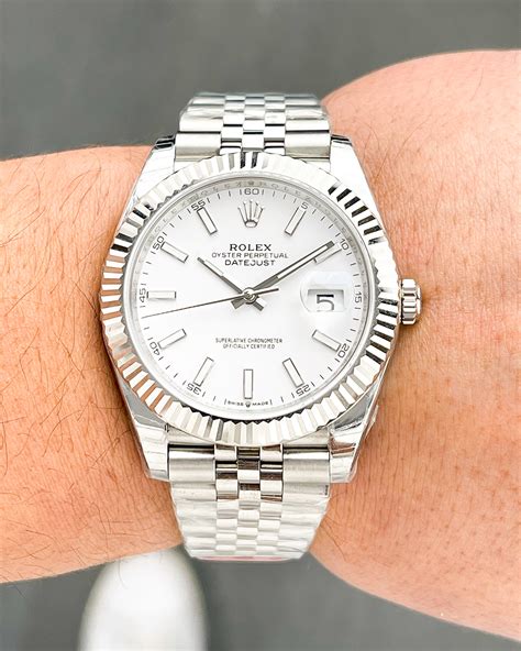 rolex datejust 41 white dial|rolex datejust 41 price uk.